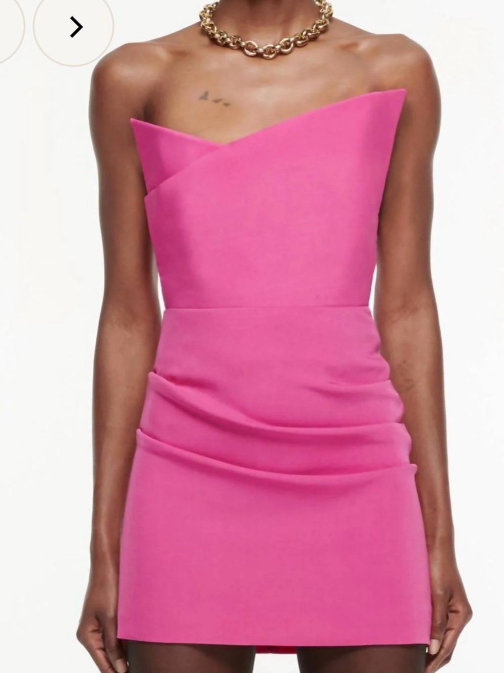 Roland Mouret Hot Pink Strapless Sculpted Mini Dress